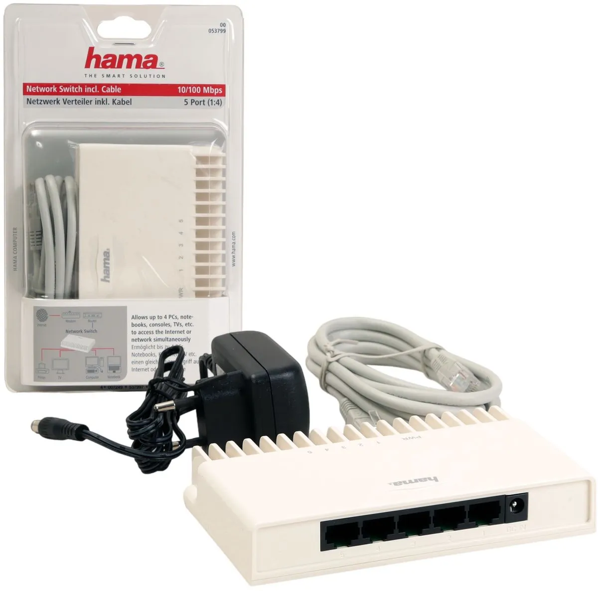 Hama 5-Poorts Netwerk Switch 10/100 Mbps