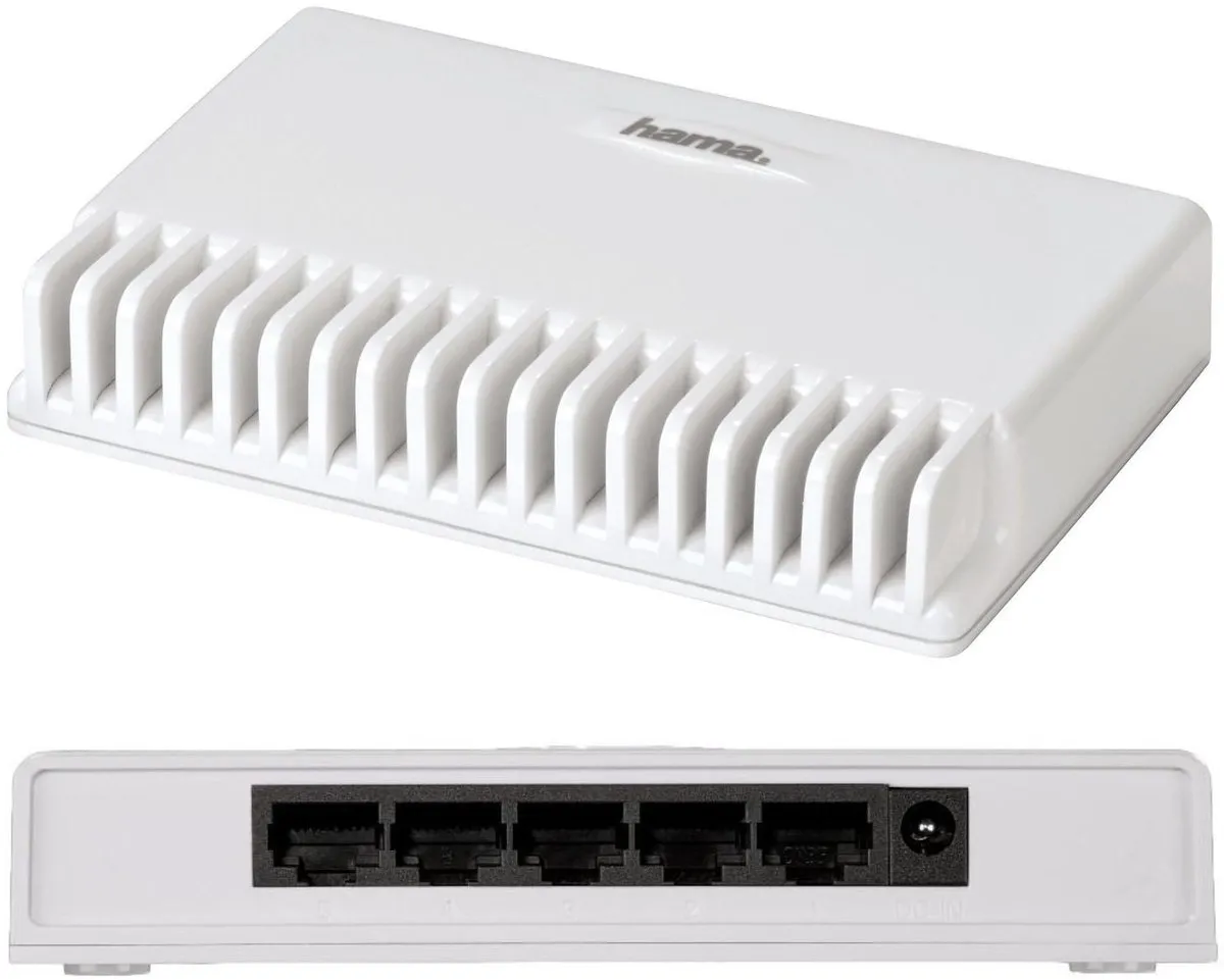 Hama 5-Poorts Netwerk Switch 10/100 Mbps - Wit
