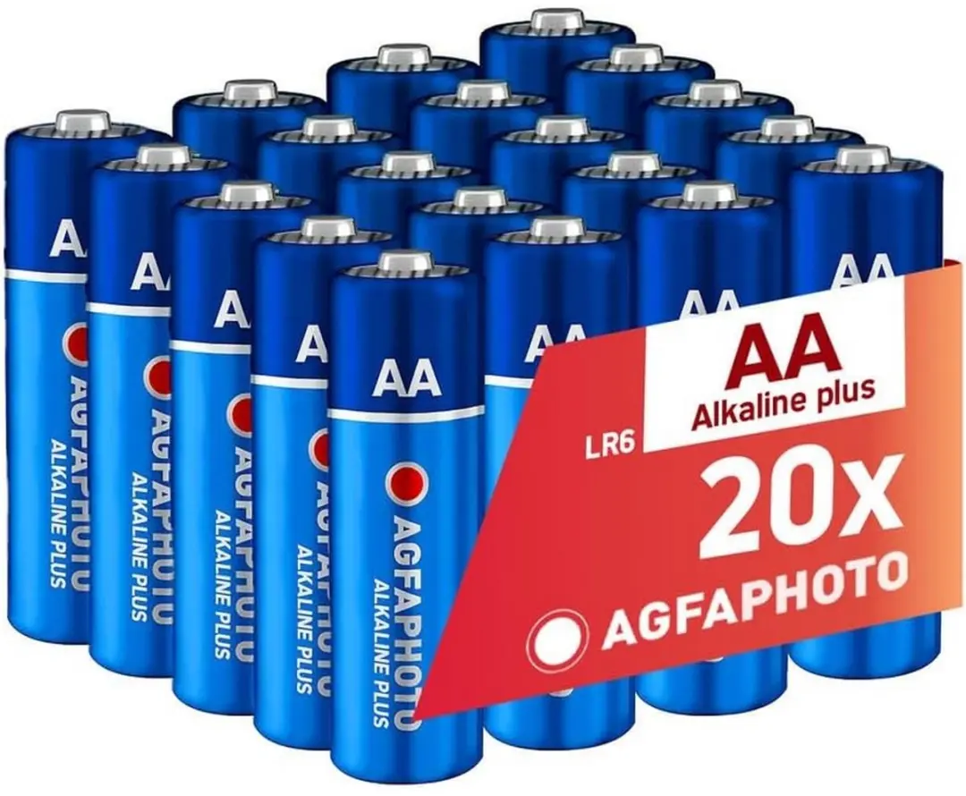 AgfaPhoto ALKALINE PLUS AA LR6-batterijen (1,5 V, set van 20)
