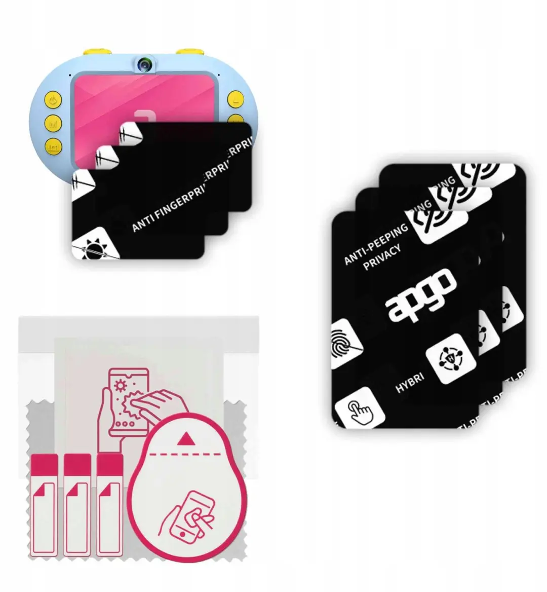 3x Privacy Hybride Nano Glas voor Agfaphoto Reali Kids Cam Waterproof