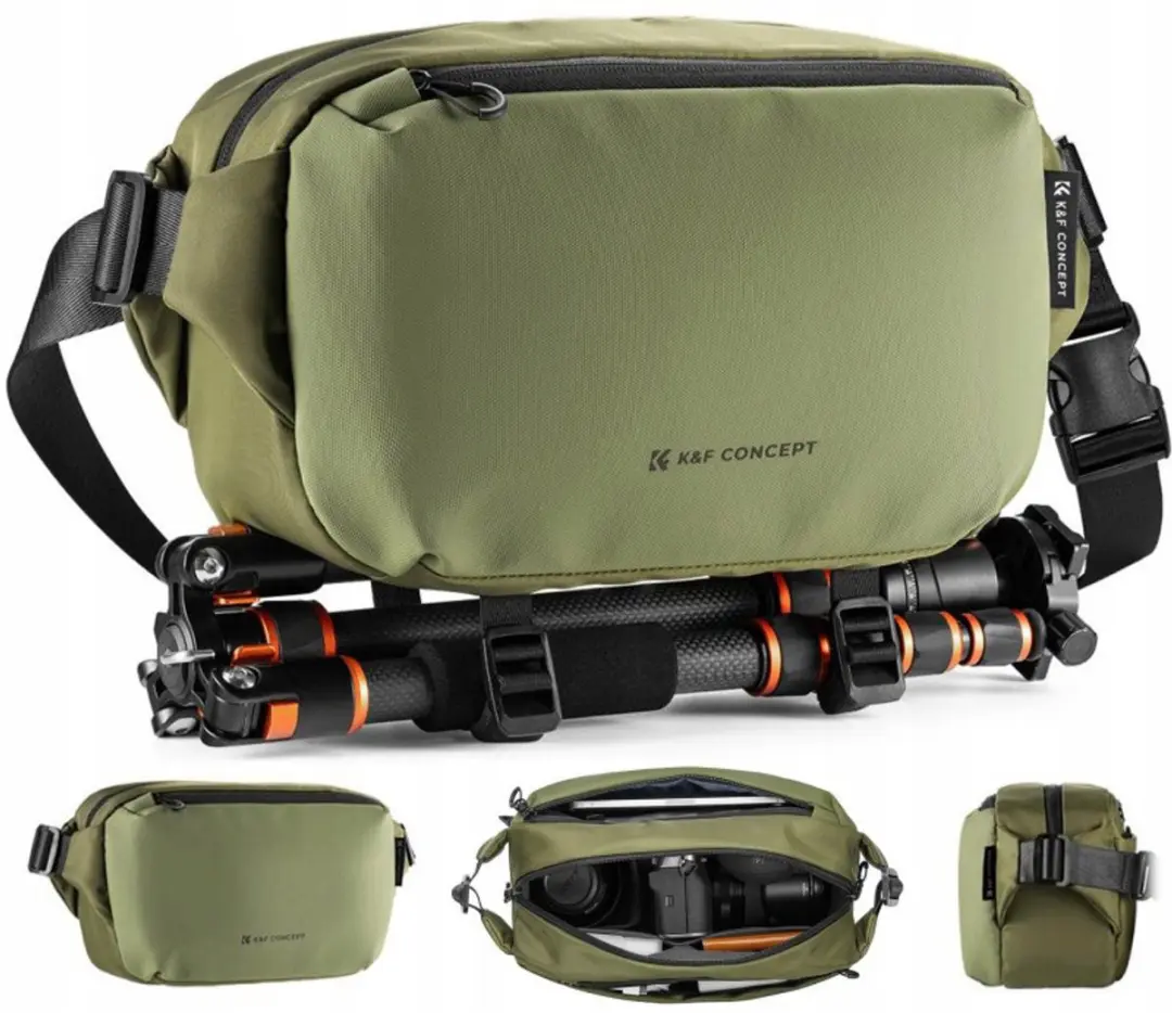 K&F Concept Fototas Schoudertas Camera Tas Groen 10L Waterdicht