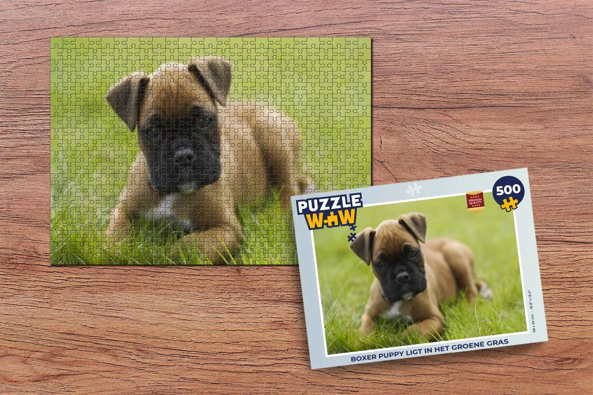 PuzzleWow Puzzel Boxer Puppy 500 Stuks - Multicolor