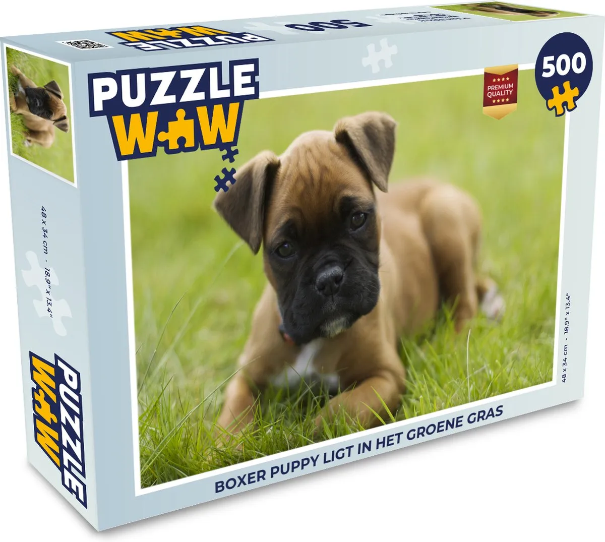 PuzzleWow Puzzel Boxer Puppy 500 Stuks