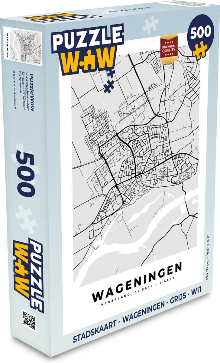 PuzzleWow Stadskaart Wageningen Legpuzzel 500 Stuks