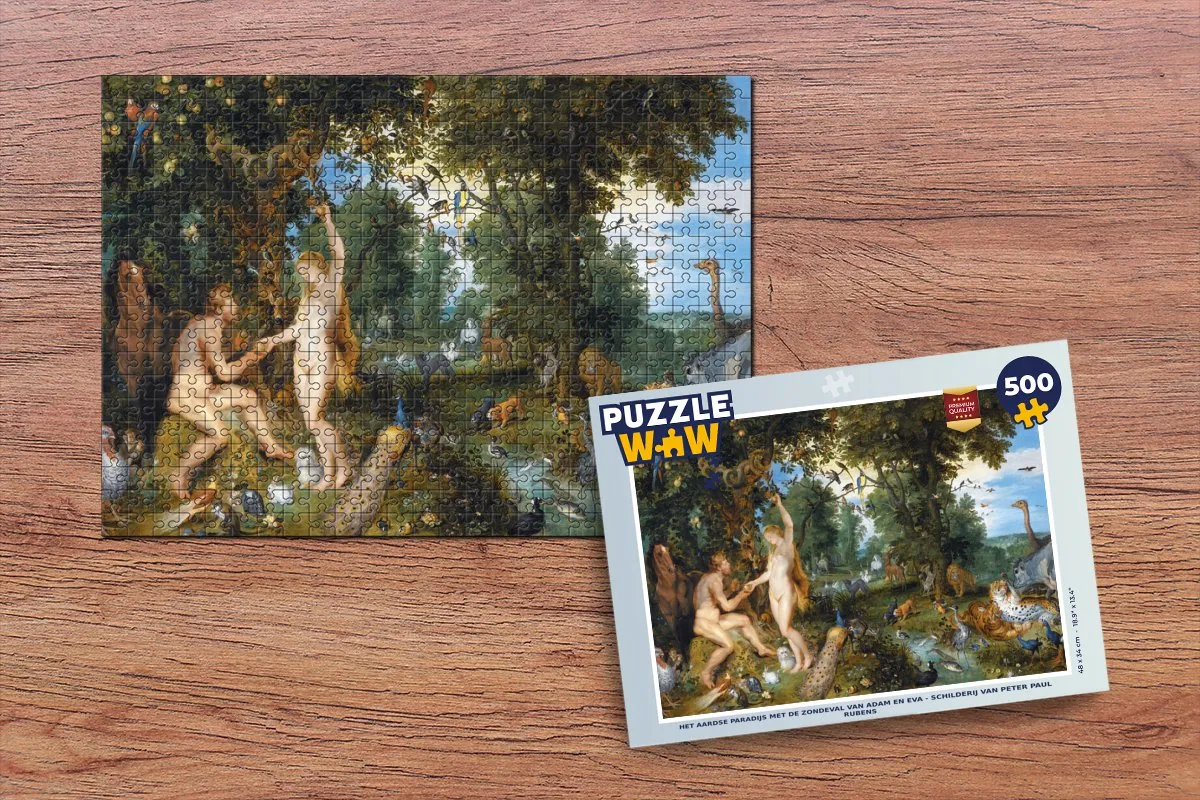 PuzzleWow Het Aardse Paradijs Rubens Legpuzzel 500 Stuks - Multicolor