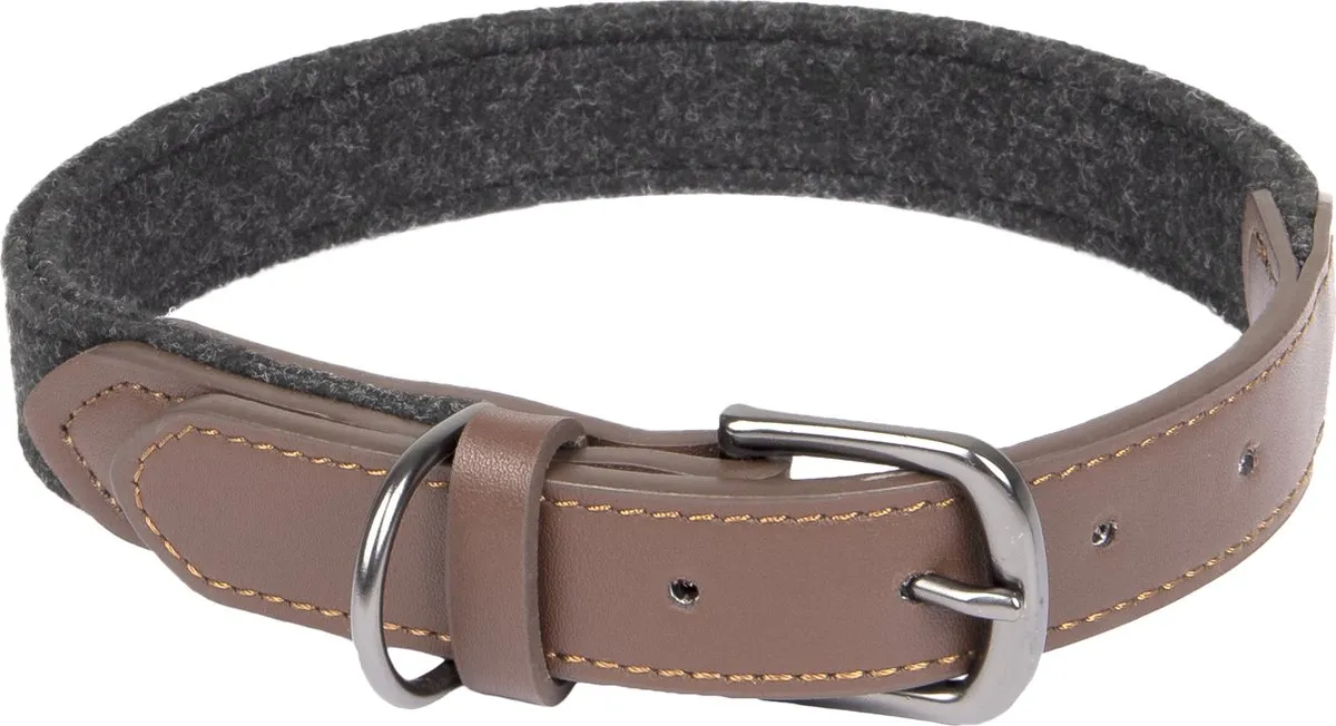 Flamingo Yura Halsband Honden Zwart/Bruin M/L 38-48cm