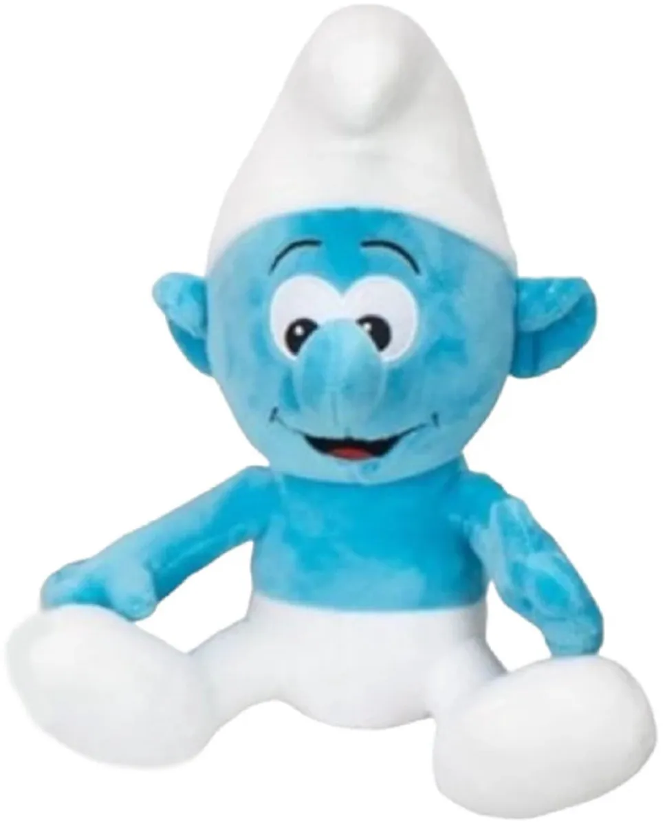 De Smurfen Vrolijke Smurf Pluche Knuffel 30cm