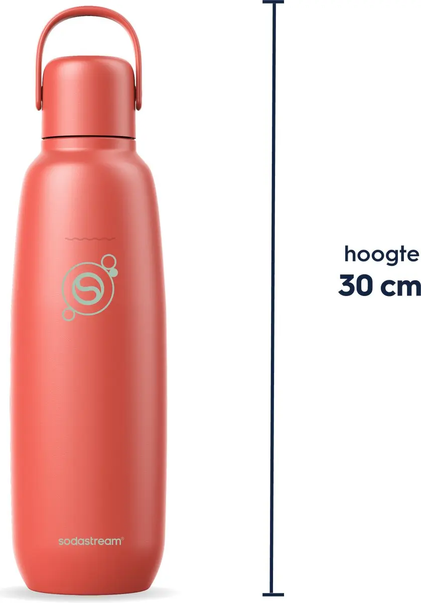 SodaStream Fizz & Go Roestvrijstalen Bruiswaterfles 0.9L - Papaya - afbeelding 2 van 6