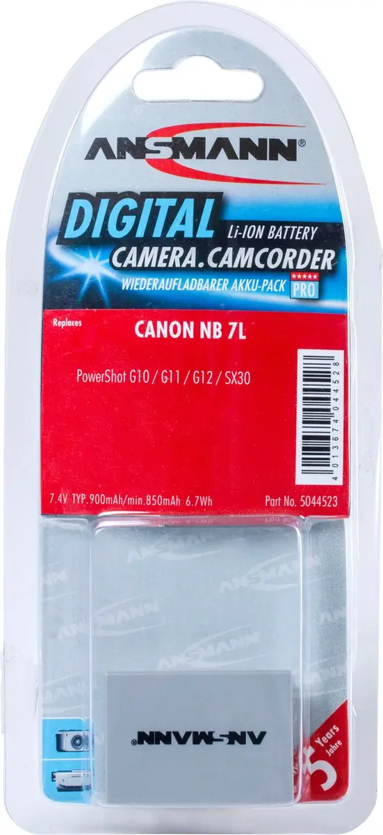 Ansmann A-Can NB7L Accupack - 900mAh - afbeelding 6 van 6