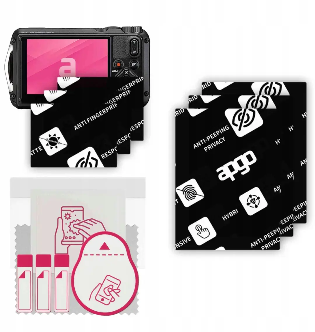 3x Privacy Hybrid Glasfolie voor Pentax wg-8