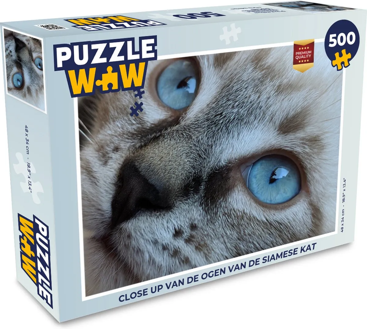 PuzzleWow Siamese Kat Ogen Legpuzzel 500 Stuks