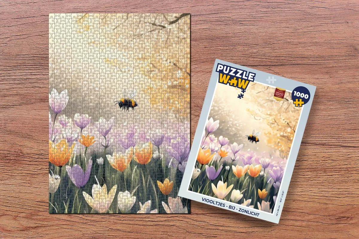 PuzzleWow Viooltjes bij Zonlicht Legpuzzel 1000 Stuks