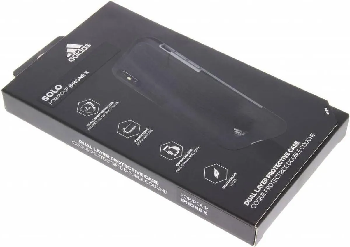 Adidas Solo Case iPhone X/XS - Zwart Grijs - afbeelding 6 van 6