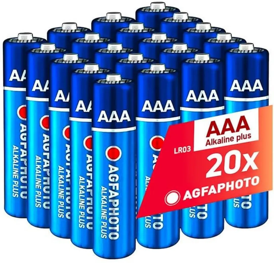 AgfaPhoto Alkalinebatterijen PLUS Micro AAA LR03 (1,5 V, set van 20)