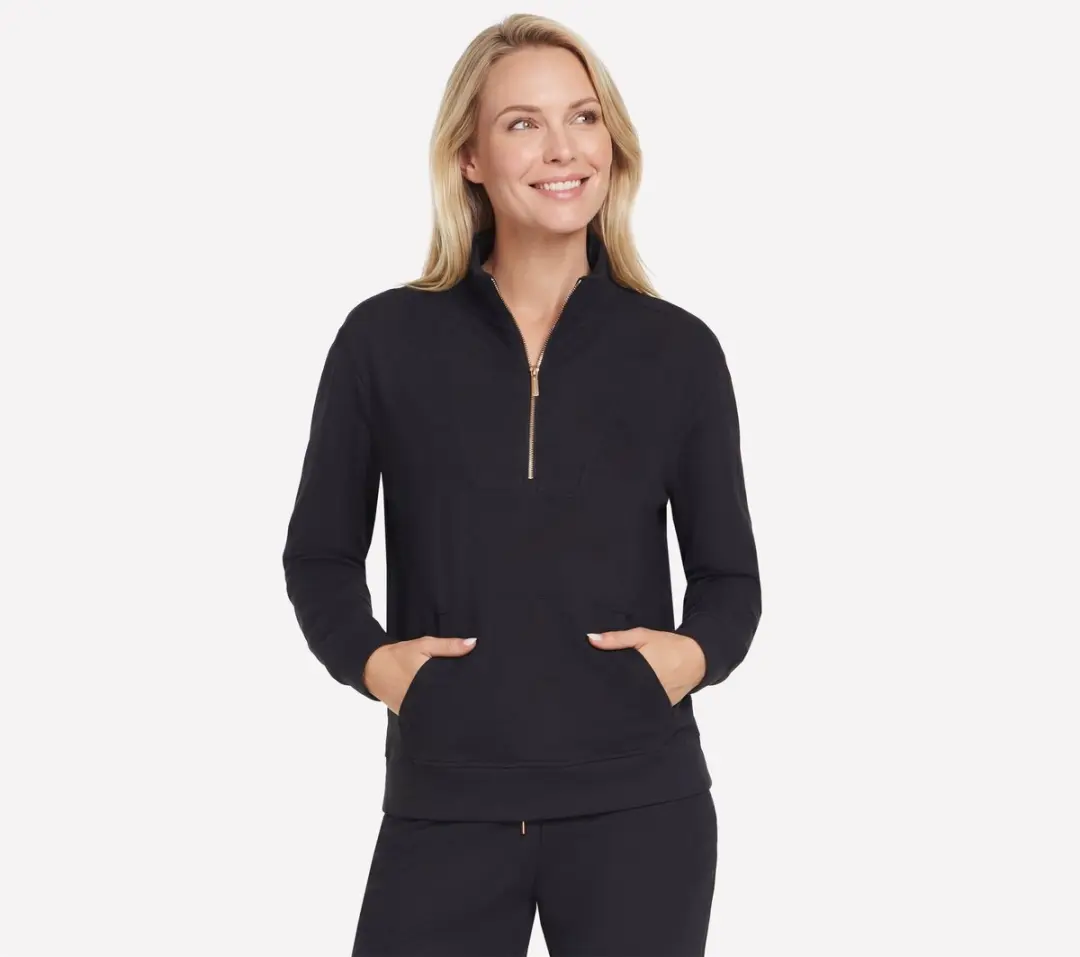 Skechers GOLUXE RIB 1/4 ZIP Dames Trui