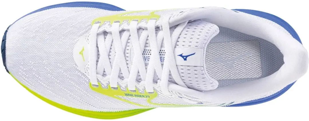 Mizuno Wave Rider 29 Hardloopschoenen Dames 39 - Wit/Blauw/Geel - afbeelding 6 van 6