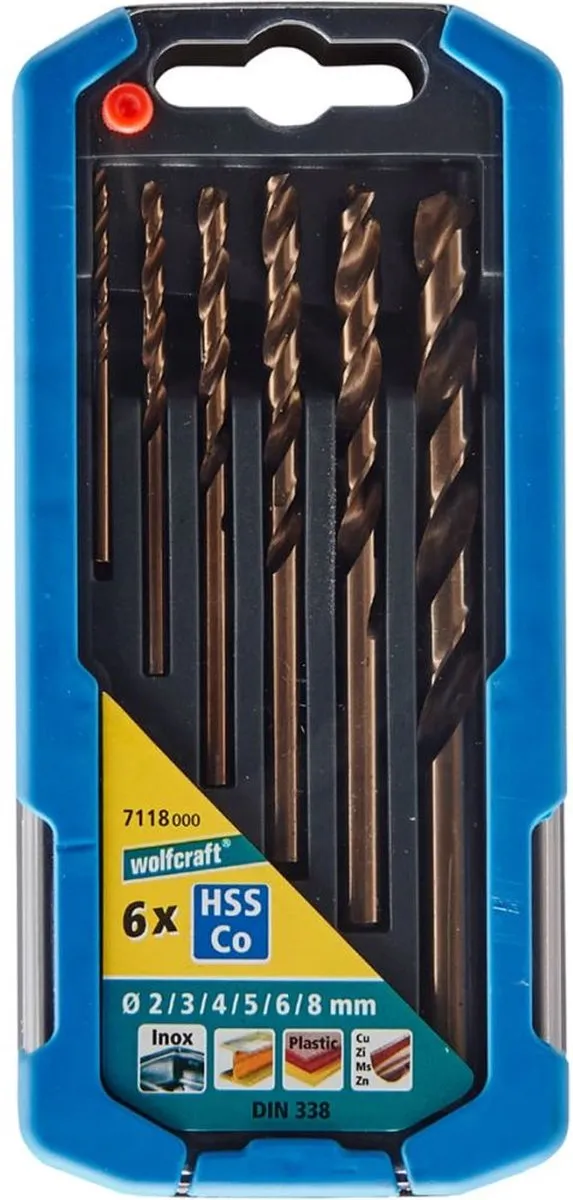 Wolfcraft Metaalboorset HSS-Co 6-delig - Staal