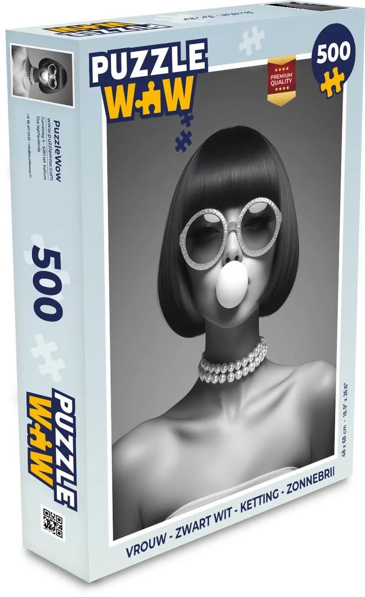 PuzzleWow Vrouw Zonnebril Legpuzzel 500 Stuks