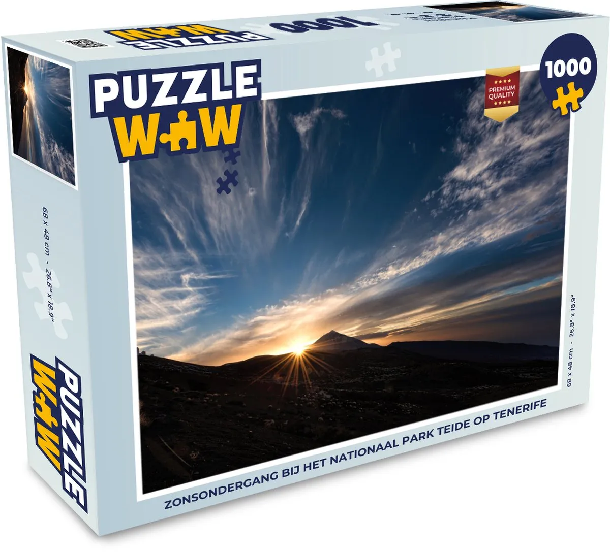 PuzzleWow Legpuzzel Zonsondergang Teide 1000 Stuks - Multicolor