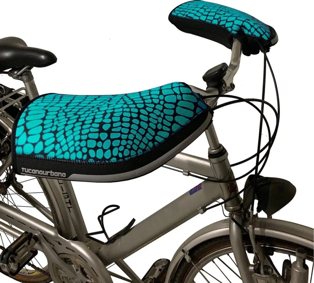 Tucano Urbano Fietsmof City Armadillo New Neopreen Aqua/zwart 2 Stuks