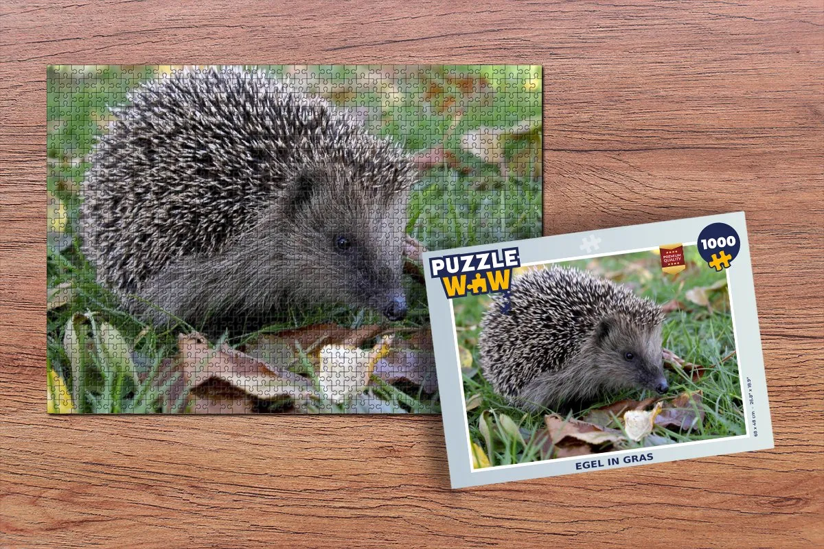 PuzzleWow Legpuzzel Egel in gras 1000 Stuks