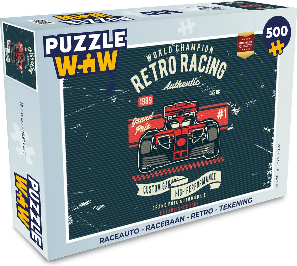 PuzzleWow Raceauto Retro Legpuzzel 500 Stuks