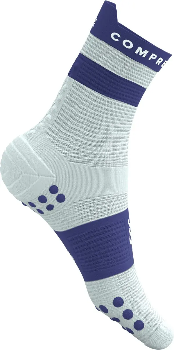 Compressport Pro Racing Socks V4.0 Run High - Wit/Oostersblauw - afbeelding 2 van 6