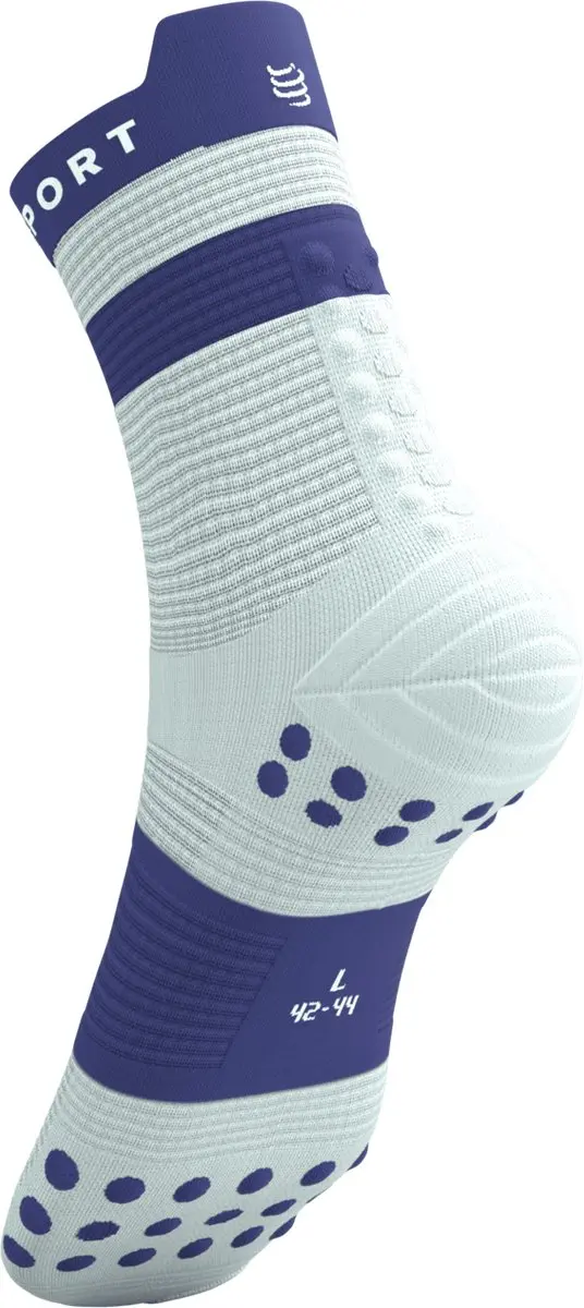 Compressport Pro Racing Socks V4.0 Run High - Wit/Oostersblauw - afbeelding 6 van 6