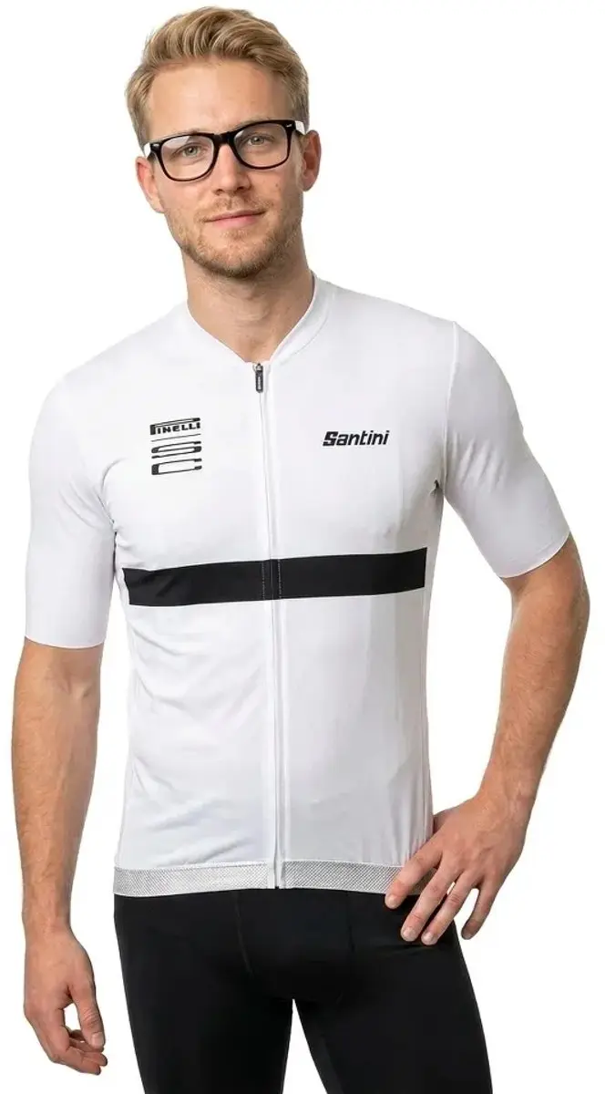 Santini Pirelli Wielertrui Korte Mouw - Wit - 2XL - afbeelding 5 van 6