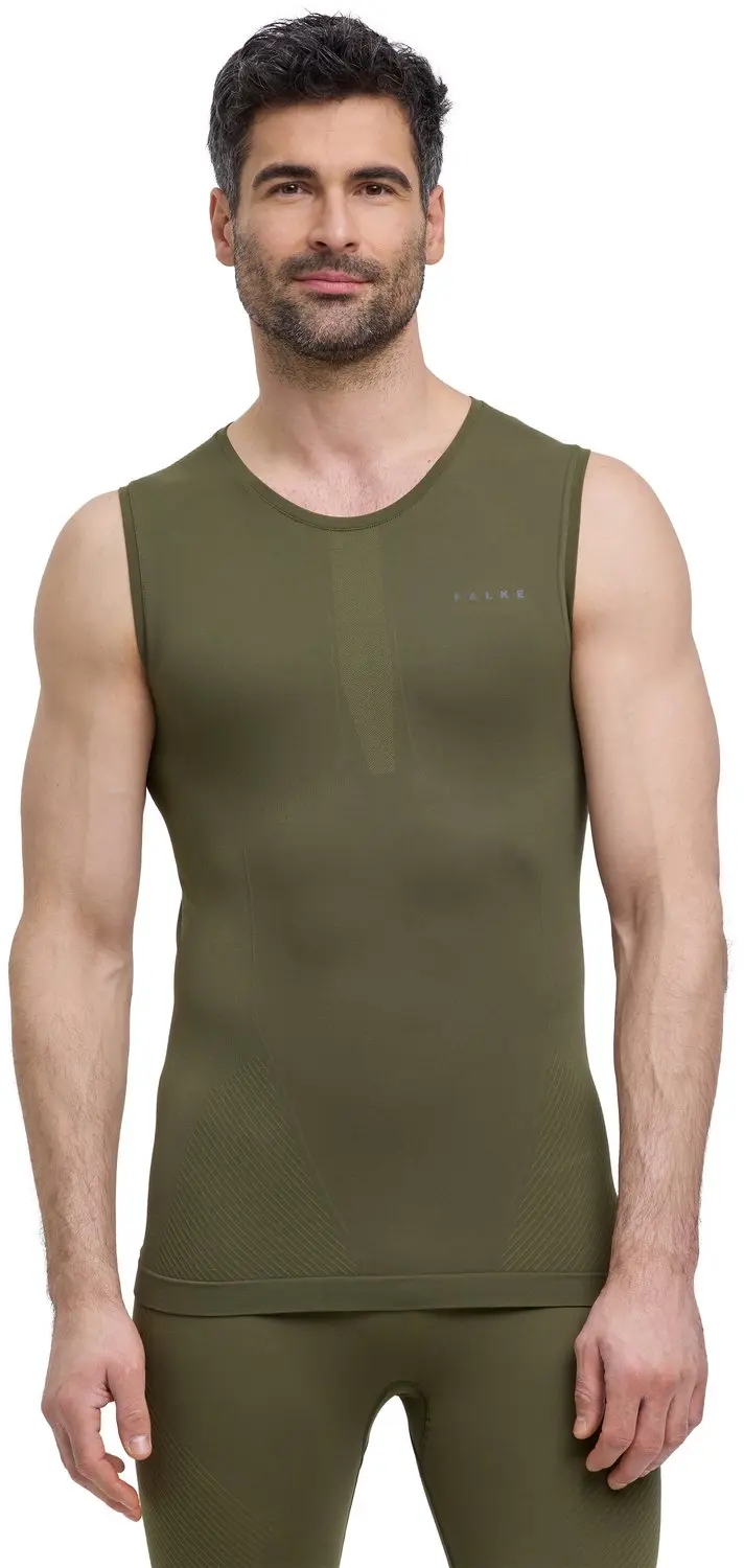 FALKE Warm Singlet sneldrogend functioneel materiaal mouwloze functioneel shirt heren groen - maat XXL