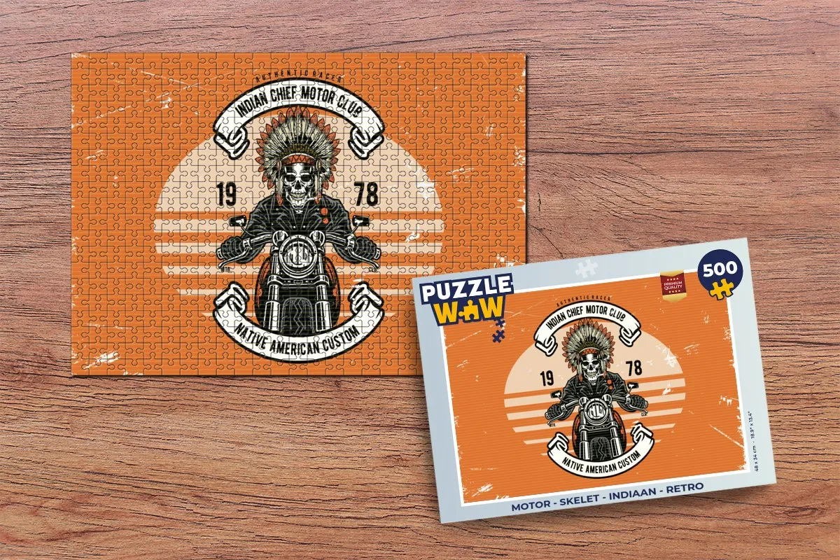 PuzzleWow Skelet Indiaan Legpuzzel 500 Stuks - Multicolor