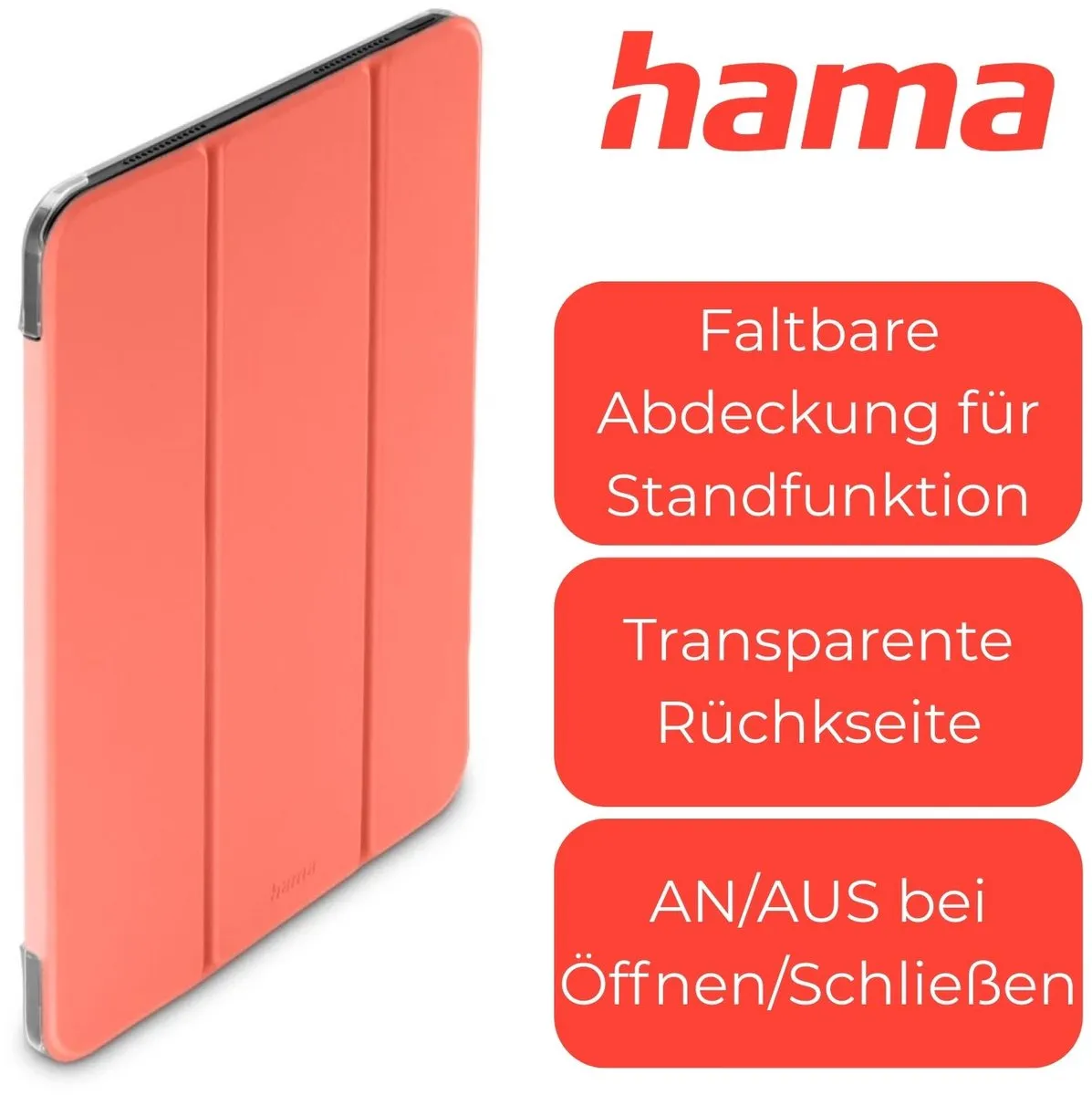 Hama Fold Clear Tabletcase - Apple iPad 10.9" 2022 - Koraal