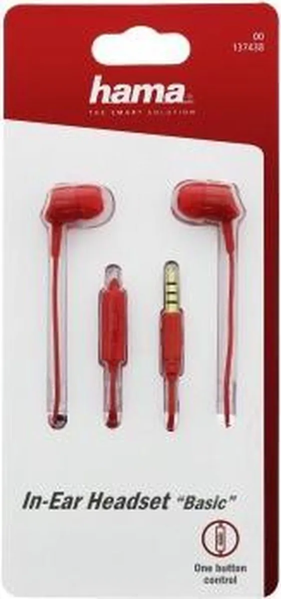 Hama 137438 In-Ear Hoofdtelefoon - Rood
