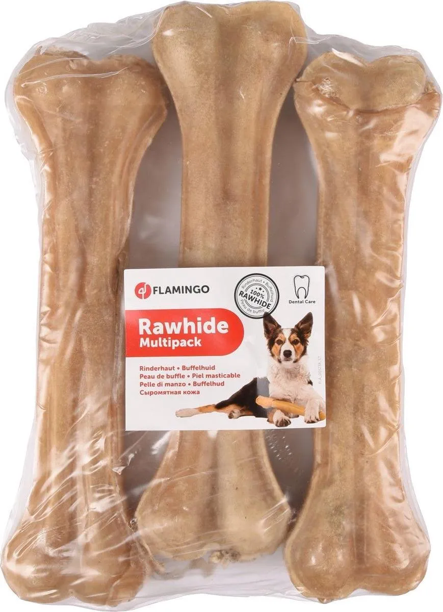 Flamingo Rawhide Hondensnack Been - 3 Stuks