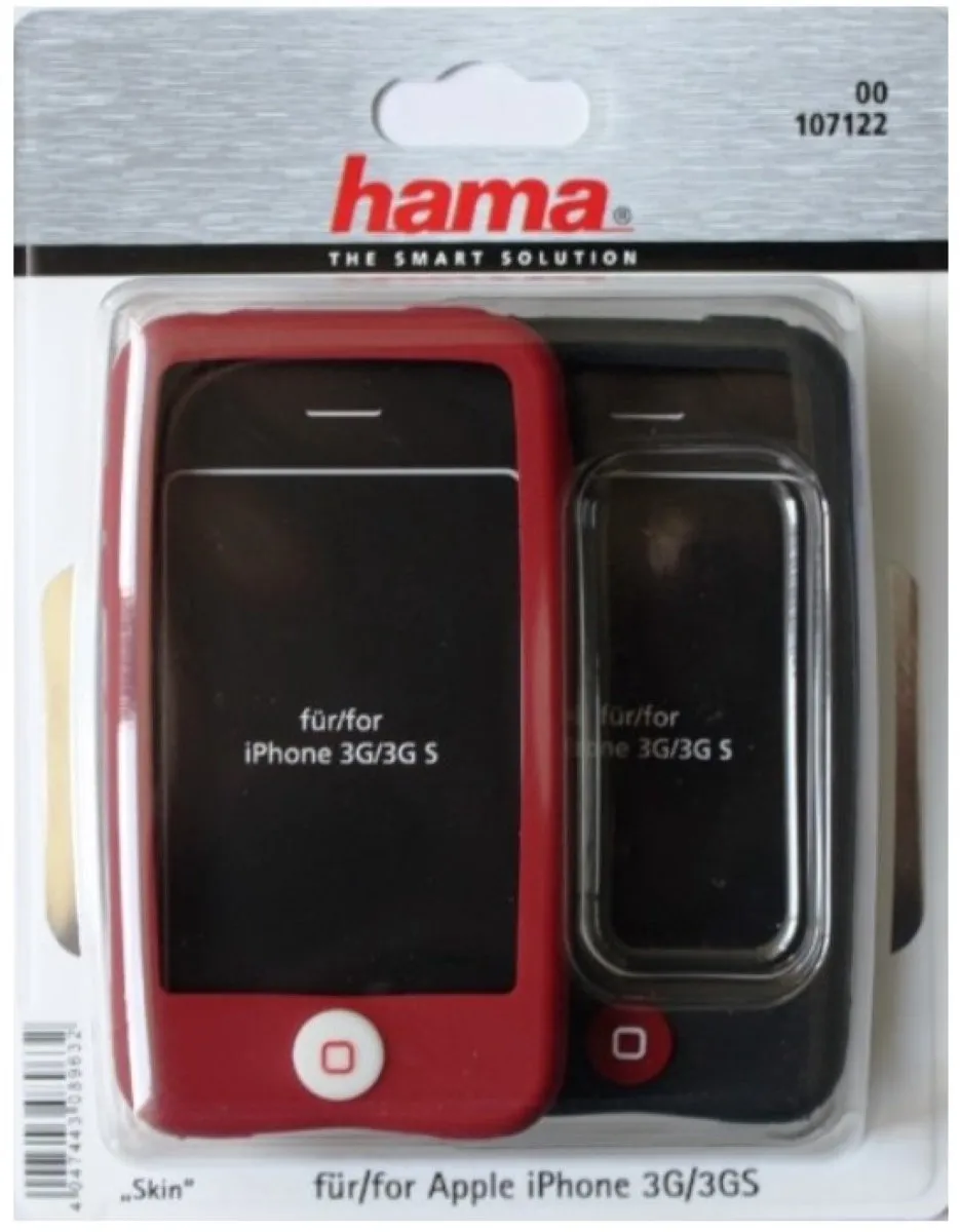 Set van 2 siliconen hoesjes zwart/rood voor Apple iPhone 3G/3GS