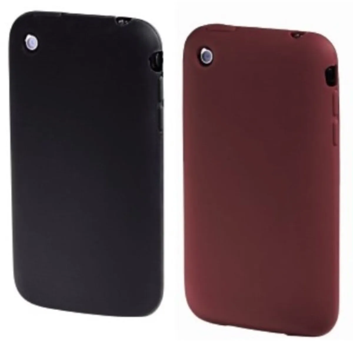 Set van 2 siliconen hoesjes zwart/rood voor Apple iPhone 3G/3GS