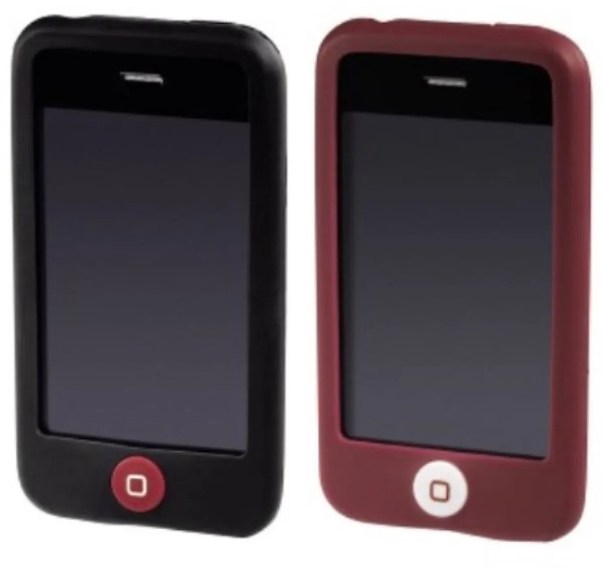 Set van 2 siliconen hoesjes zwart/rood voor Apple iPhone 3G/3GS