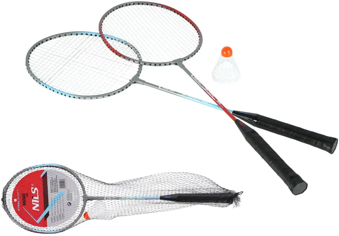 Nils Badminton Set: 2 Stalen Rackets & Shuttlecock