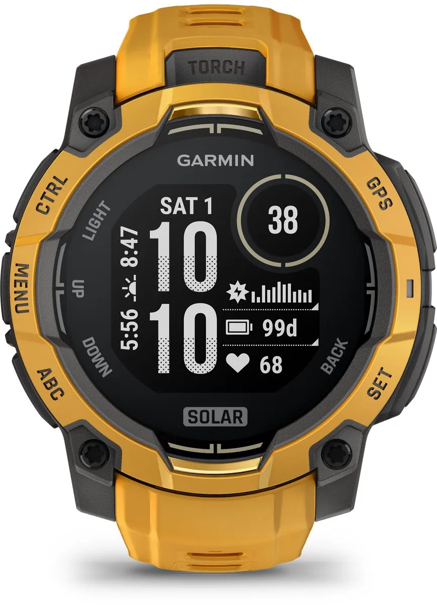 Garmin Instinct® 3 Solar – GPS Smartwatch – 45 mm – Zonne-energie – Sunburst/Geel – Limited Edition