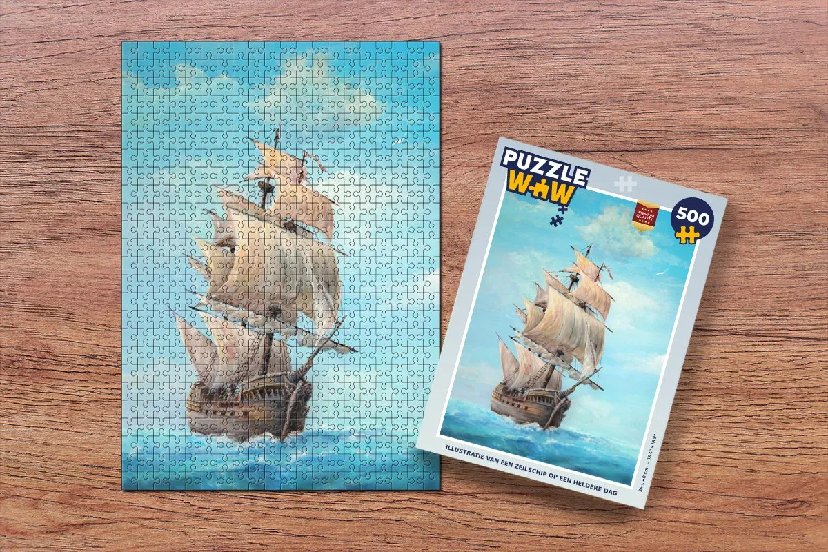 PuzzleWow Zeilschip Legpuzzel 500 Stuks - Multicolor