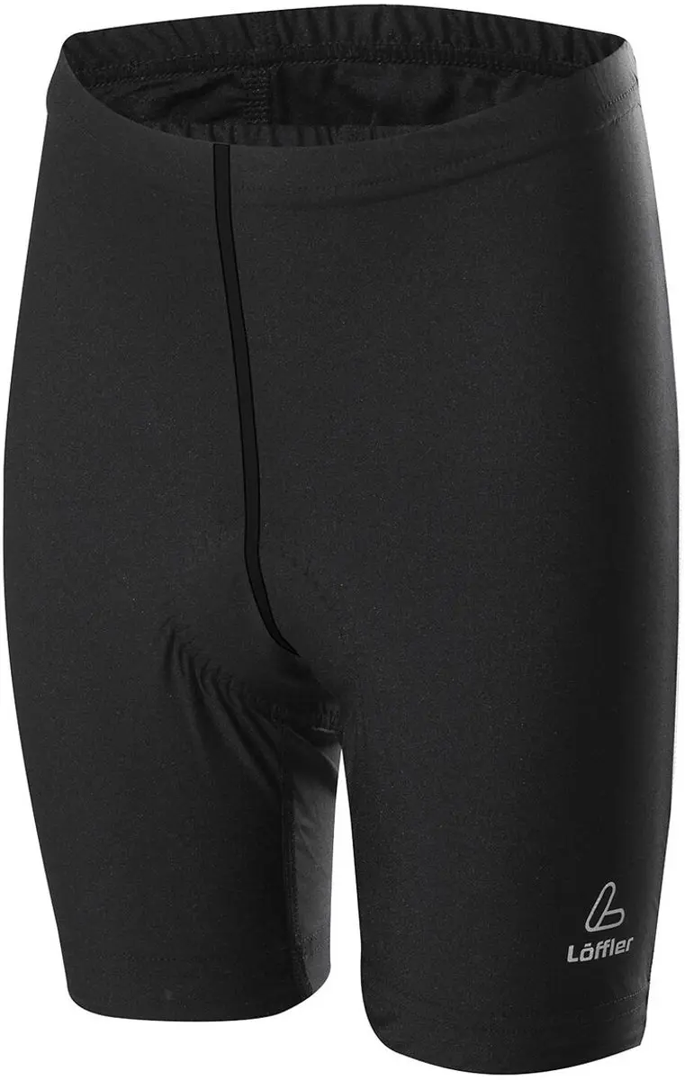 Löffler Korte Fiets Leggings Kinderen, zwart Kindermaat 140