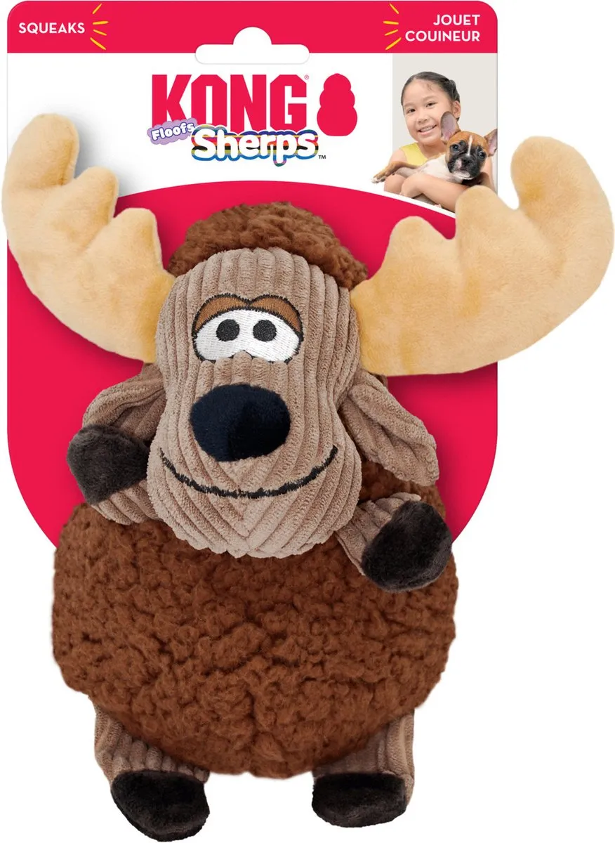 KONG Sherps Floofs Big Moose Pluche Hondenspeeltje - Bruin