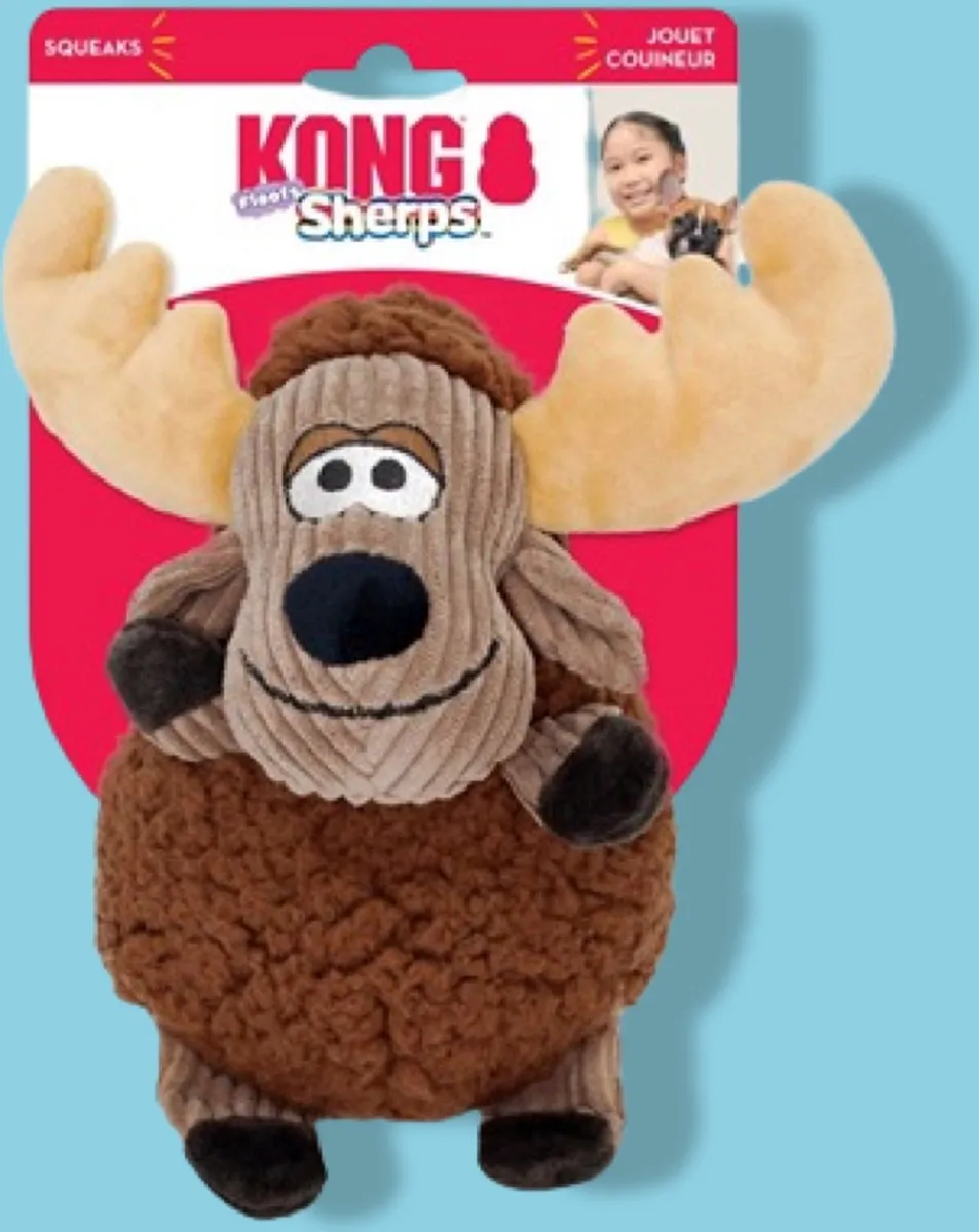 KONG Sherps Floofs Big Moose Pluche Hondenspeeltje - Bruin