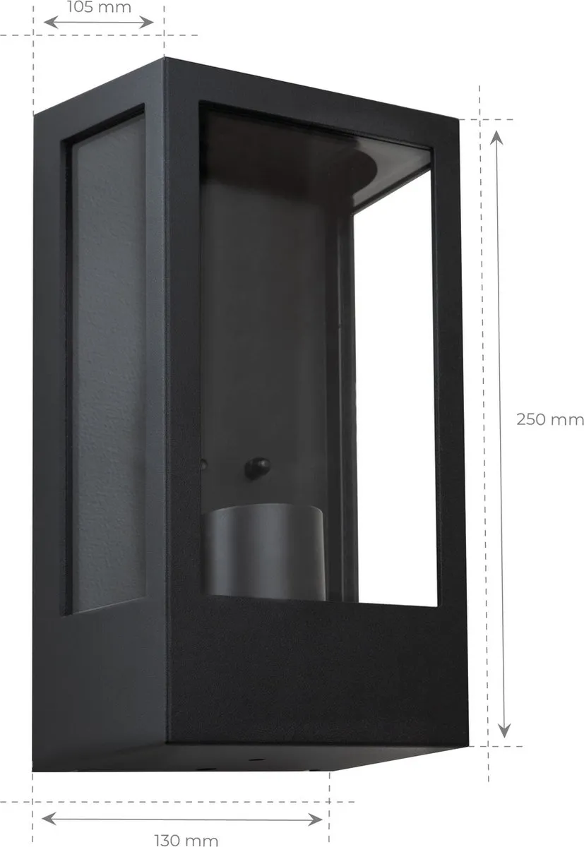 LEDVION LED Wandlamp met Sensor 7.5W Warm Wit - Zwart