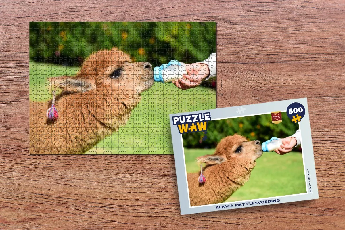 PuzzleWow Alpaca Legpuzzel 500 Stuks - Multicolor