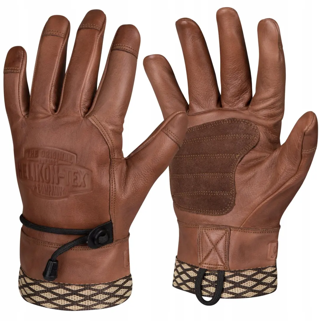 Helikon Woodcrafter Leren Handschoenen Bruin Maat S