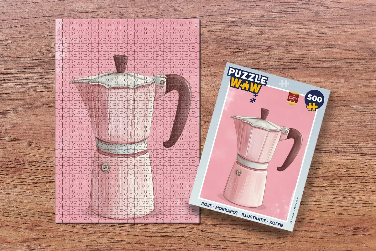 PuzzleWow Mokkapot Legpuzzel 500 Stuks - Roze