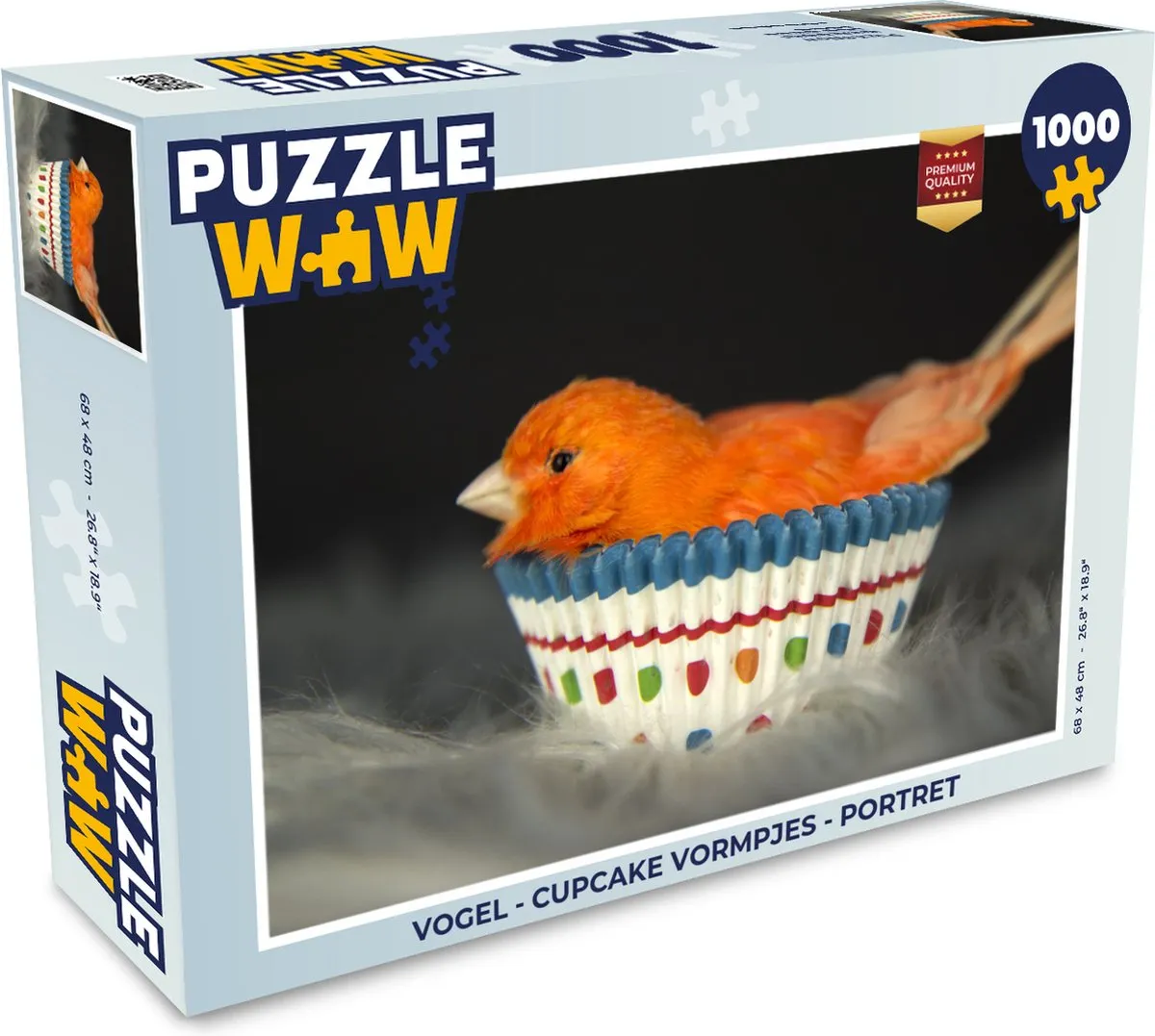 PuzzleWow Vogel Cupcake Portret Legpuzzel 1000 Stuks