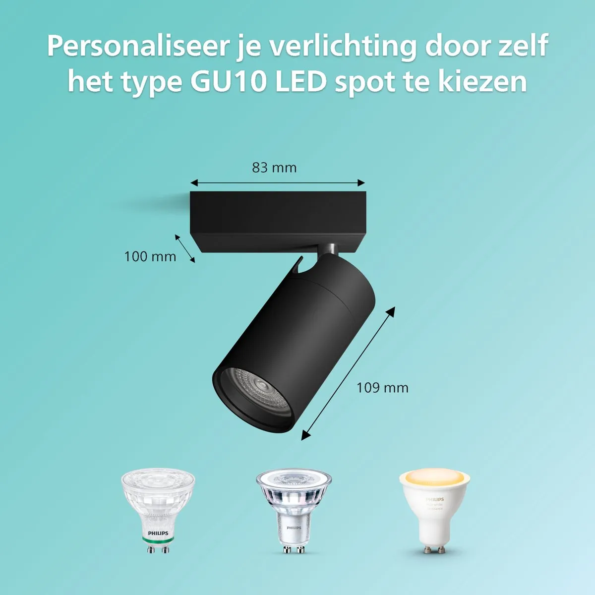 Philips Idris Spot IP44 5W - Zwart