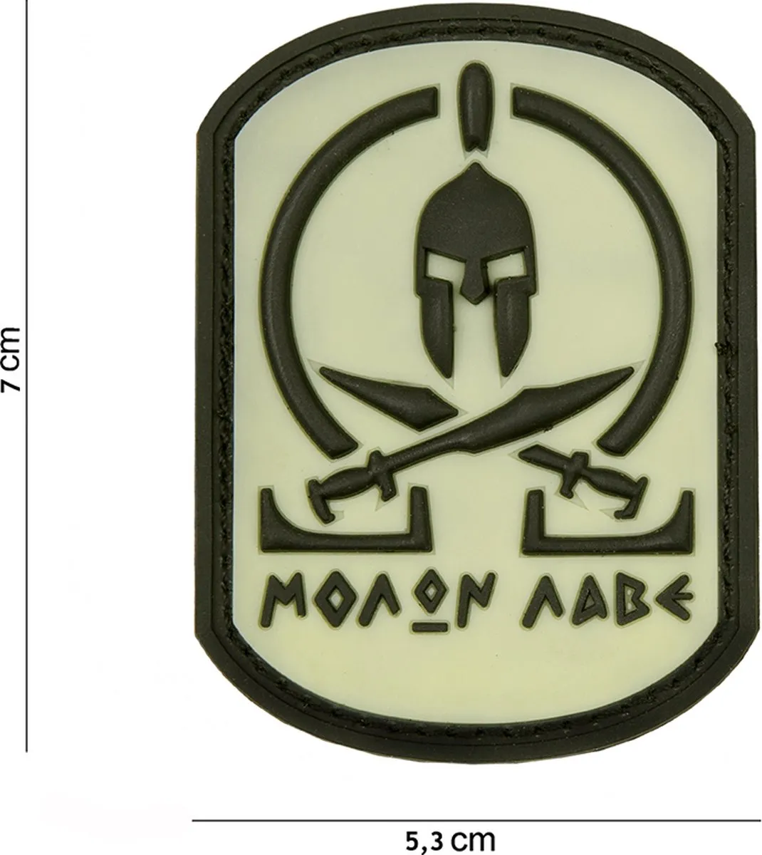 101 Inc Embleem 3D PVC Molon Labe Spartan Wit